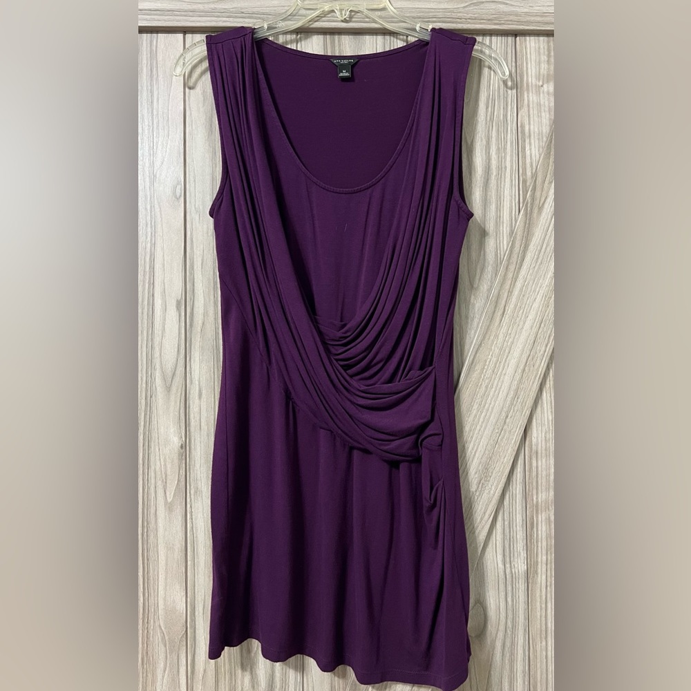 Purple Sleeveless Knit Tunic Top by Ann Taylor SZ M